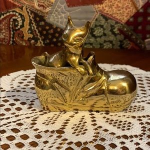 Solid Brass Kitten in a boot